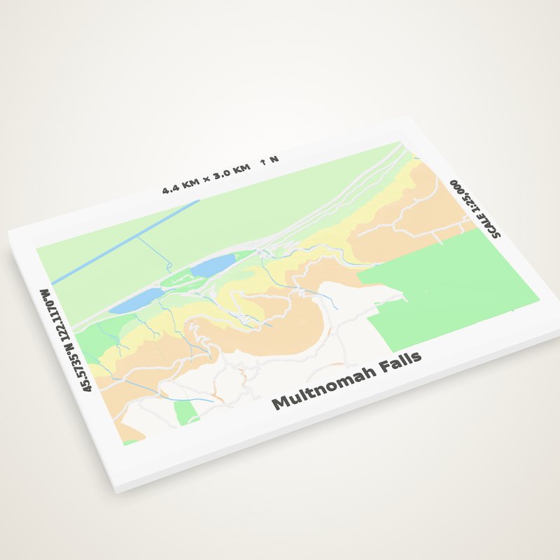 Trail & Terrain Map: Multnomah Falls