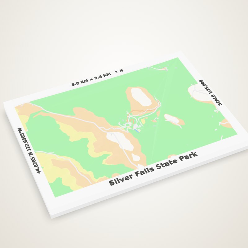 Trail & Terrain Map: Silver Falls State Park