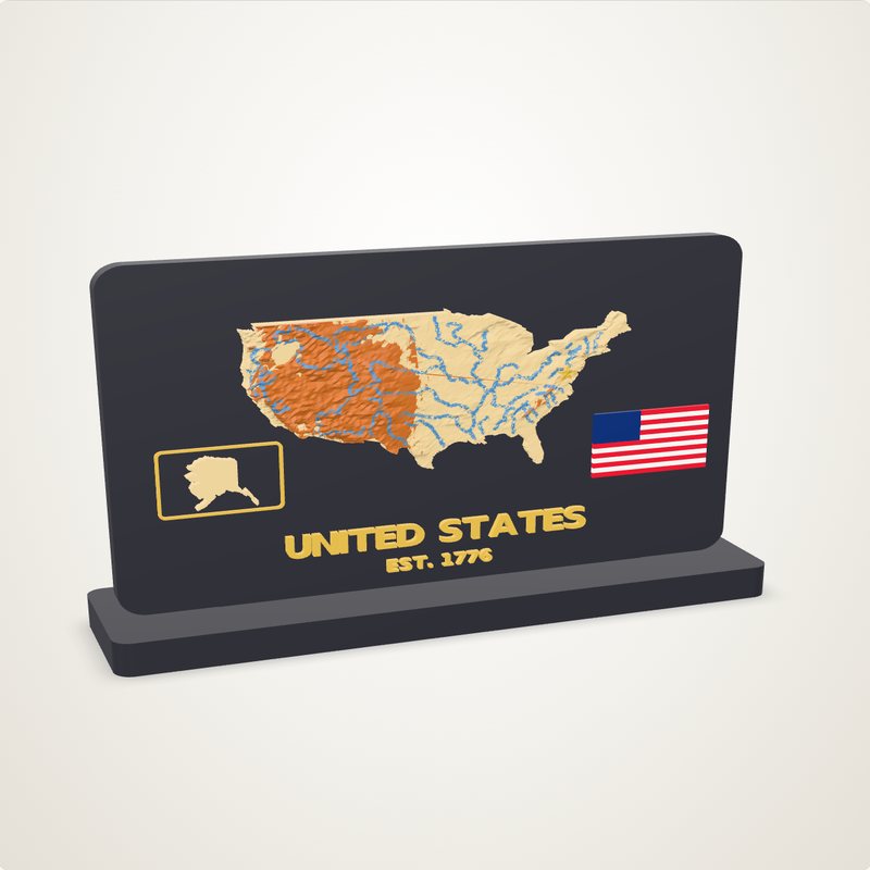 Country Plaque: United States · EST. 1776