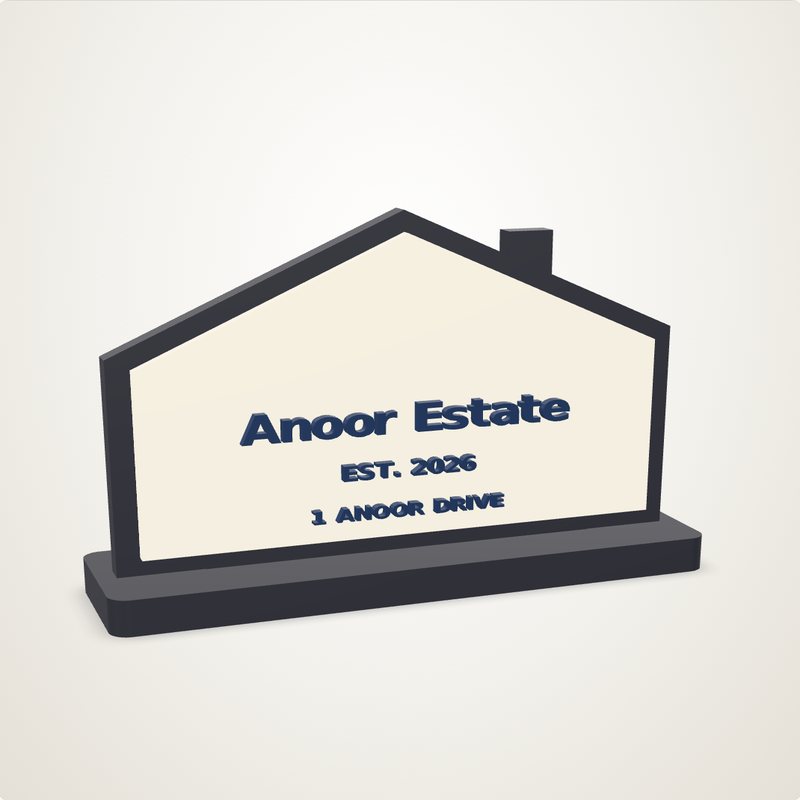 House Plaque: Anoor Estate · EST. 2026